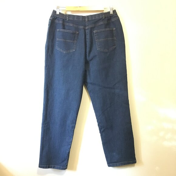 Vintage Allison Daley Stretchy Waist Mom Dark Blue Jeans - Picture 4 of 16